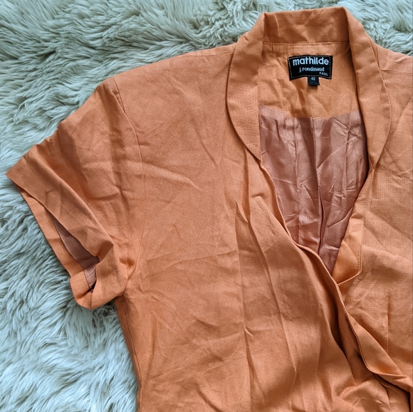 Vintage orange wrap dress - Picture 3 of 8